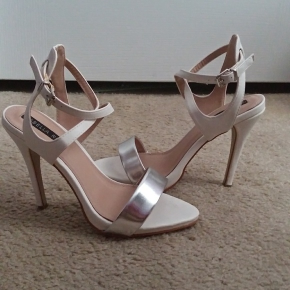 Zabella Rue White Criss-Cross Strap Heels Size 8 - Picture 7 of 7